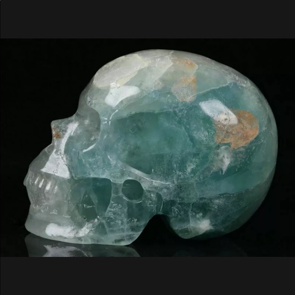 4.0" Fluorite Carved Crystal Skull, Realistic - Picture 2 of 6